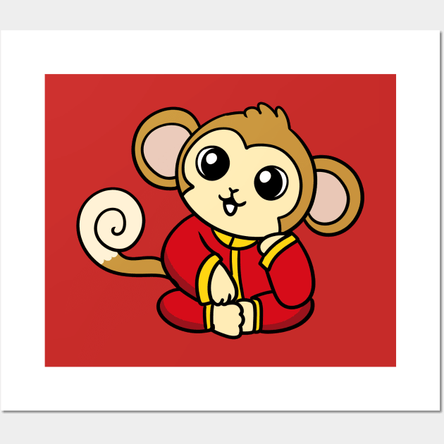 Chinese New Year Monkey Wall Art by WildSloths